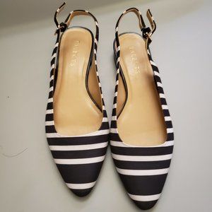 New Talbots black white sling back flats 8.5 (bin 2)